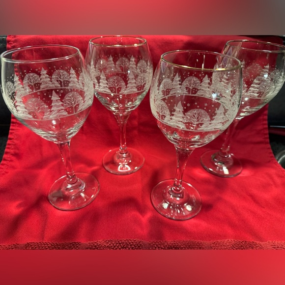 Vintage Libbey Arby’s etched Winter wonderland glasses-set of 5 - Picture 7 of 8